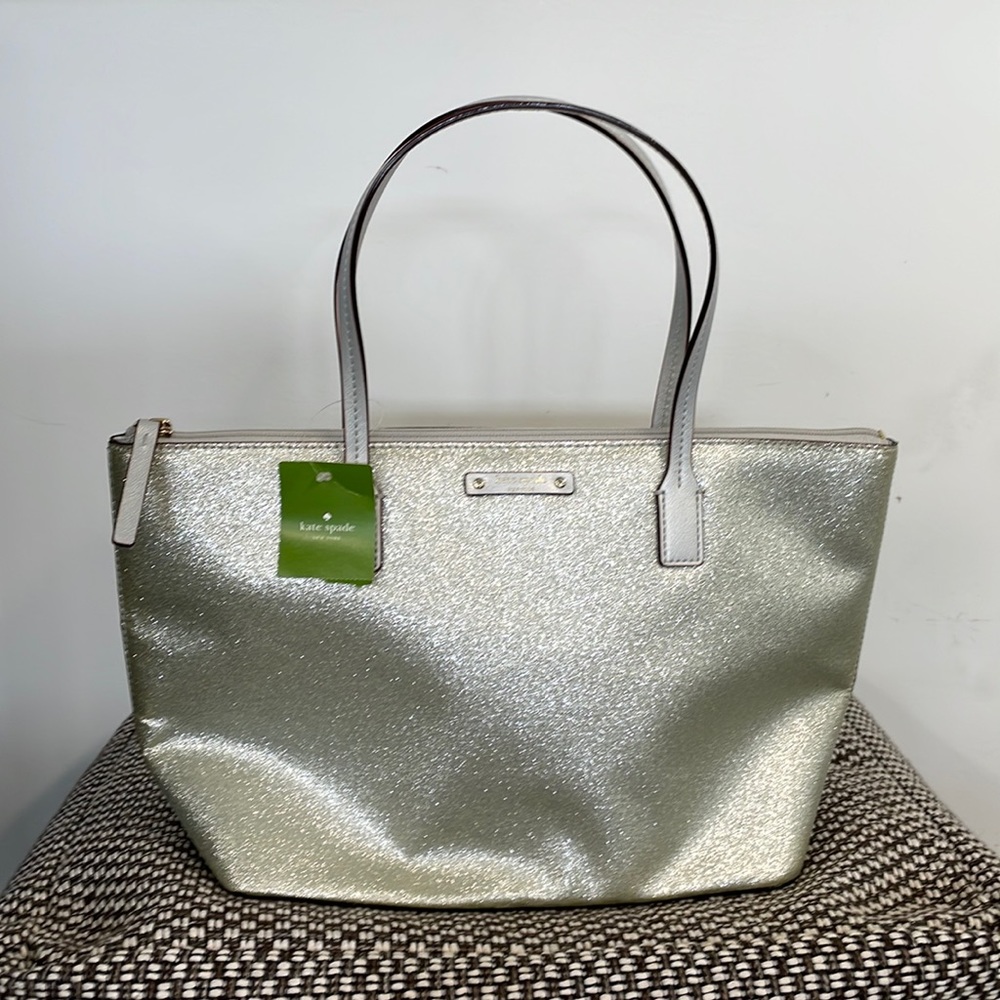 Kate Spade Silver Glitter Tote